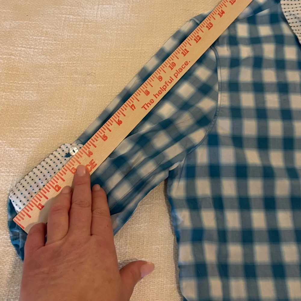 Robert Graham Blue & White Cotton Checked Collared Shirt Women’s Medium - Picture 9 of 10